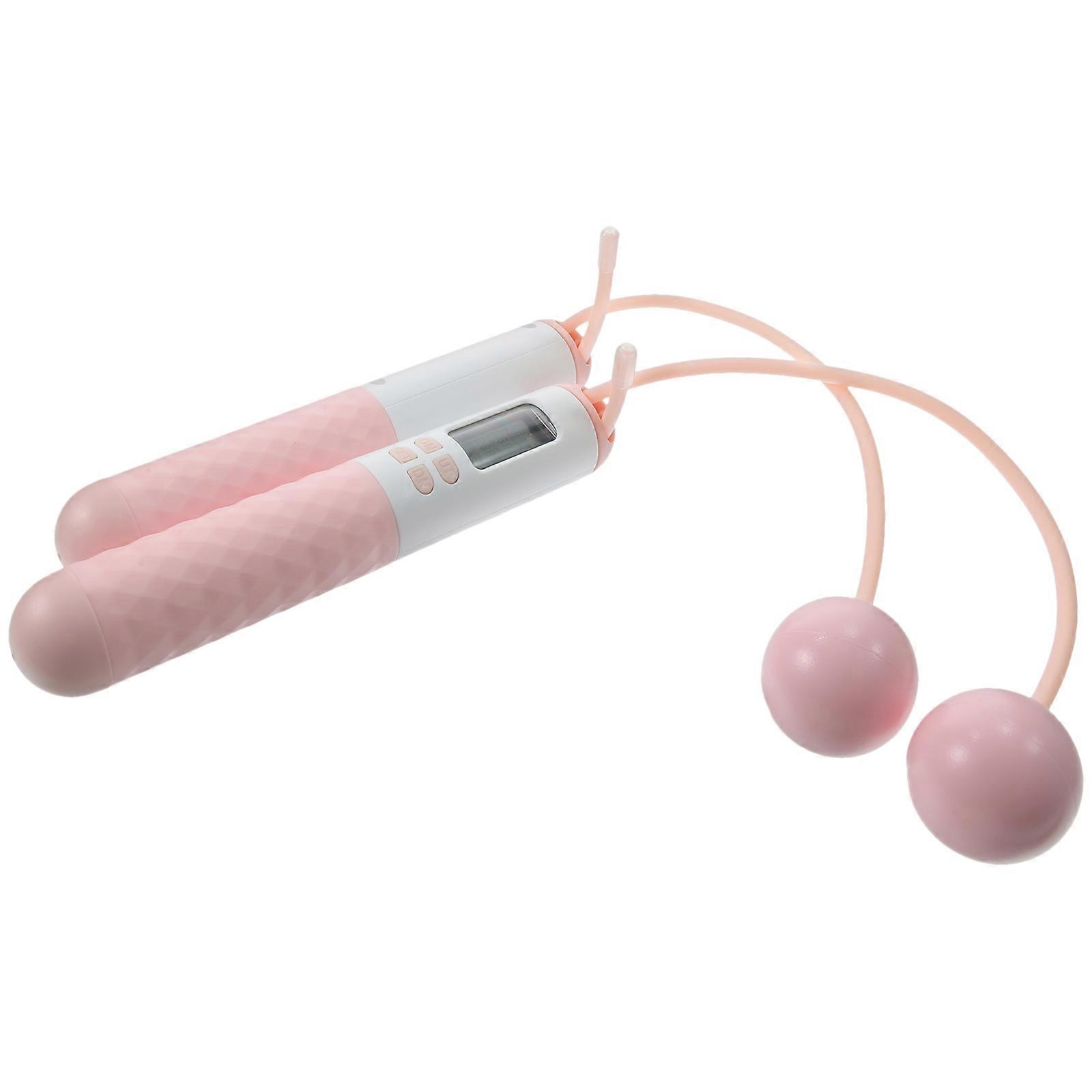Fitness Skipping Rope Cordless Weighted Jump Rope Pink 17.30X2.80X2.80cm Handle 31.00X3.30X3.30cm Ball Calorie Consumption 1 Pair