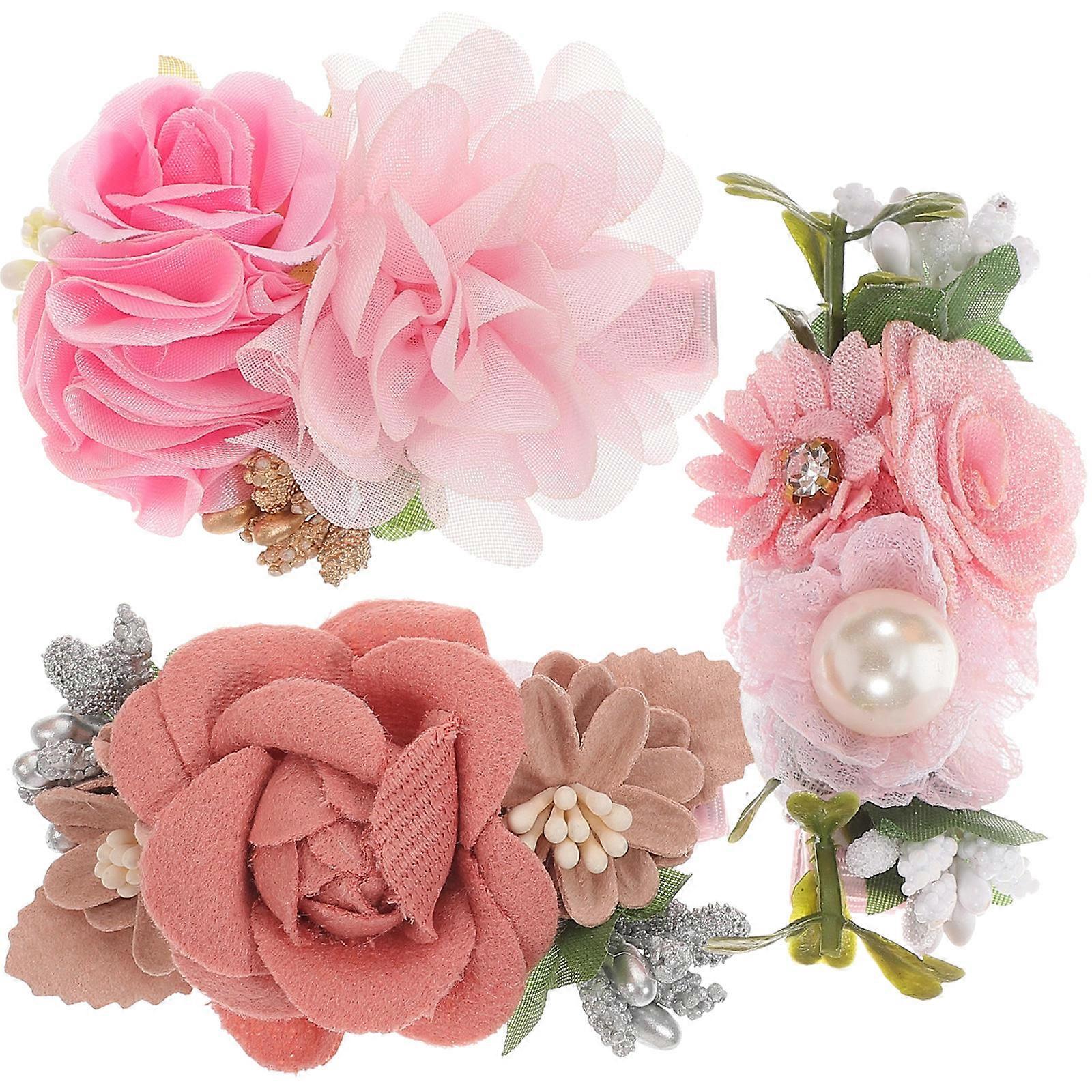 3pcs Floral Hair Clips with Faux Pearls – Stylish Accessories for Birthdays, Parties, and Special Occasions