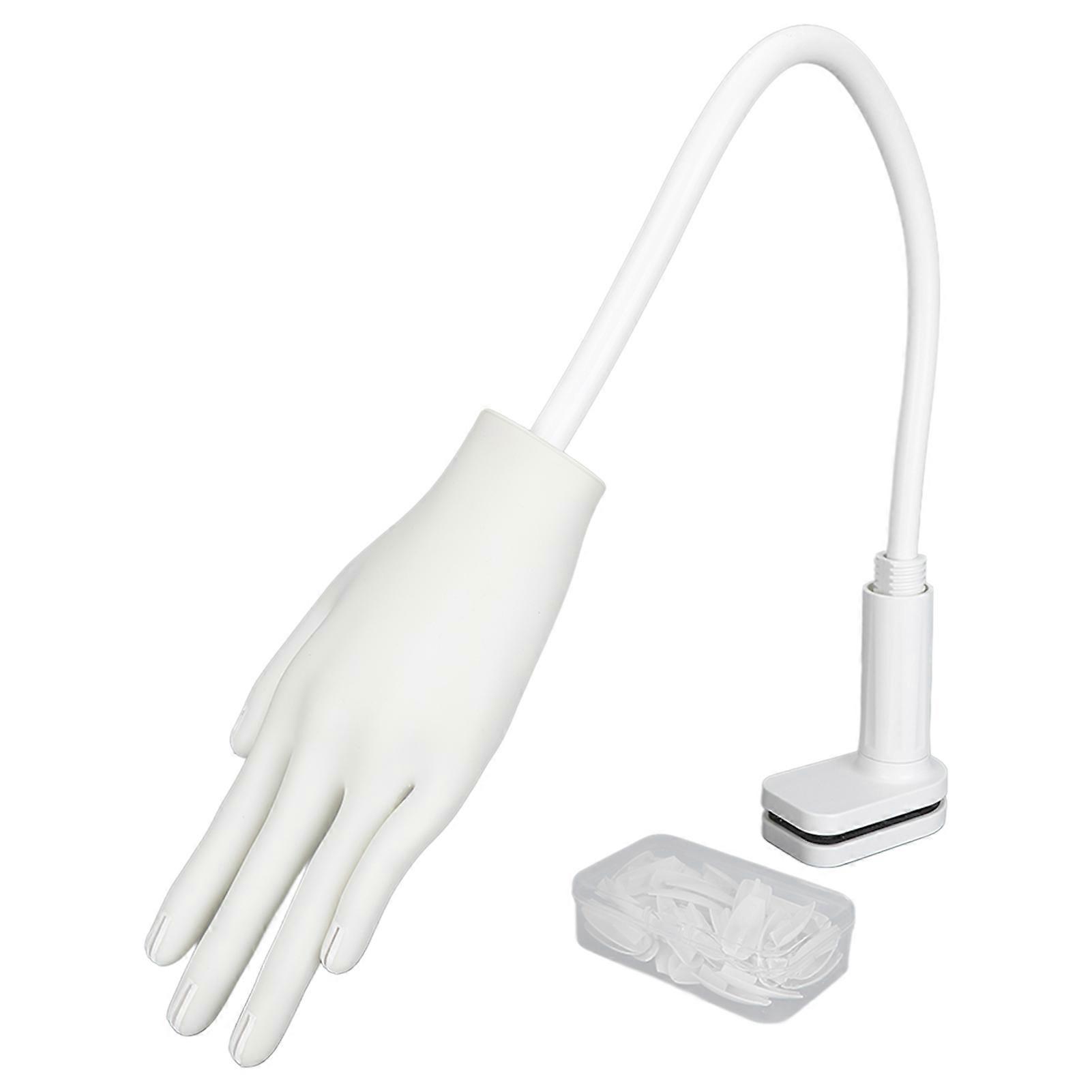 Silicone Nail Art Practice Hand Bendable Joints False Nail Tips Nail Training Hand Mannequin