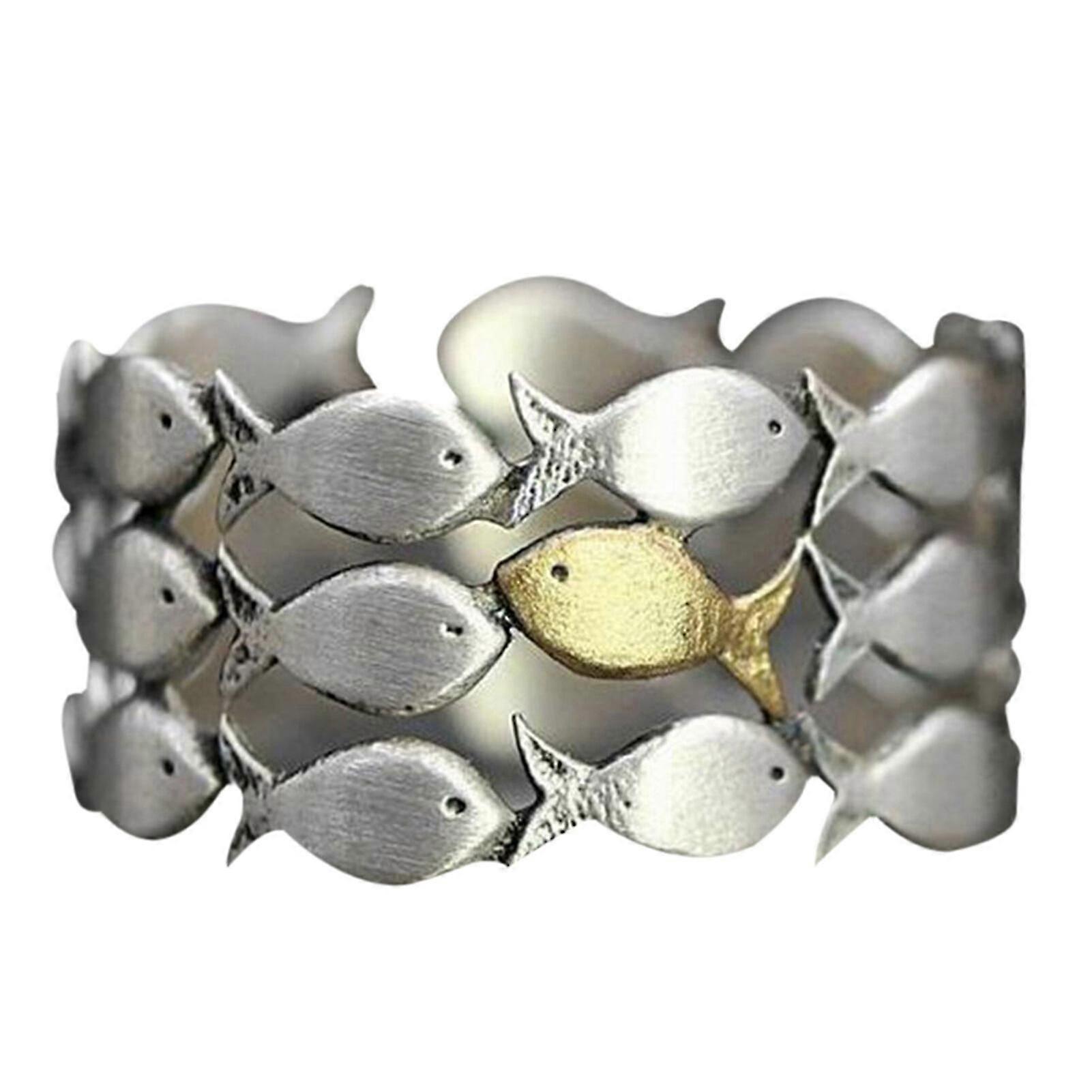 スタッキングリング調整可能なユニークな非アレルギー性エタニティかわいい小魚ファッションリング毎日