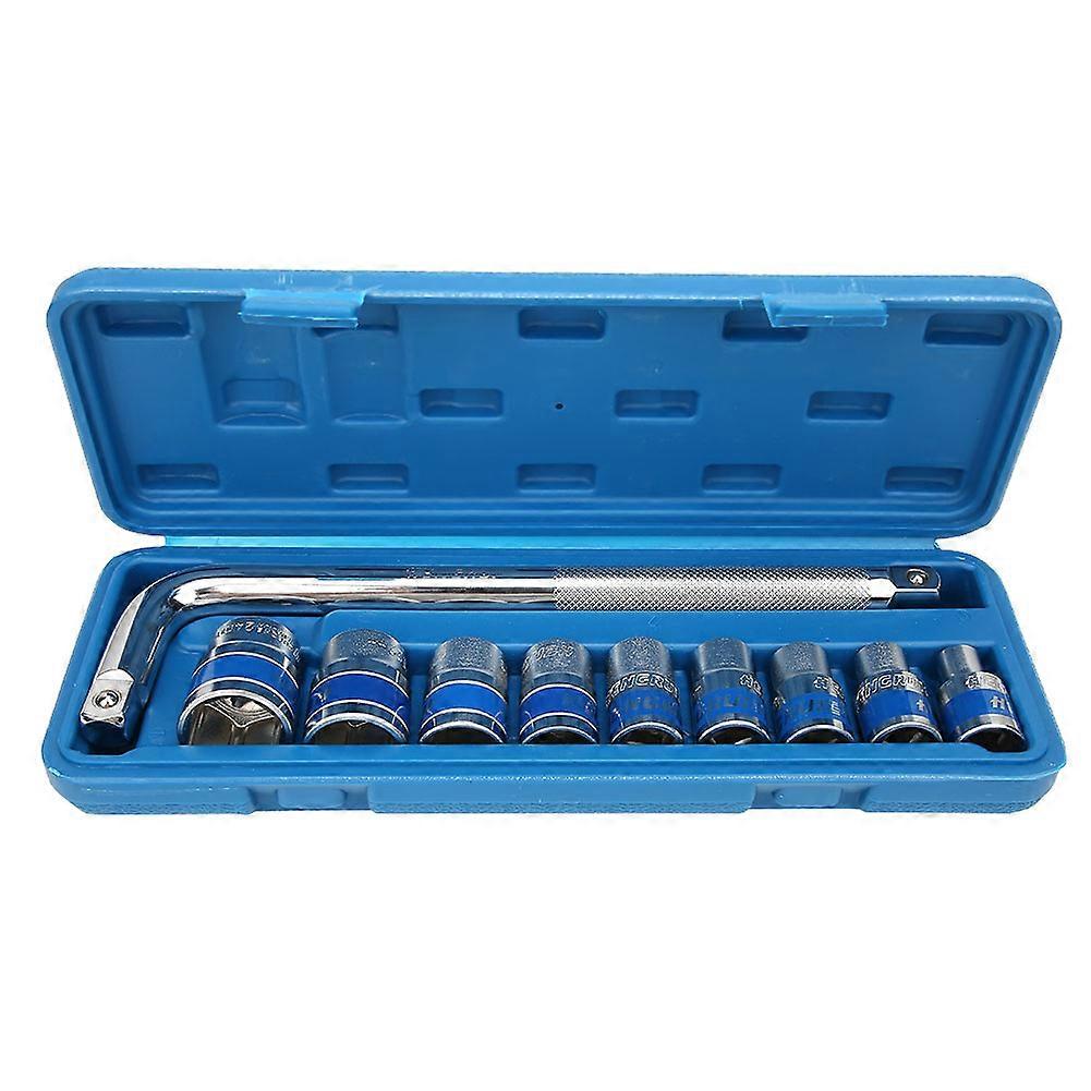 10 Pcs Impact Socket Wrench Set CR V Steel Repairing Tool Set 8~24mm Socket 1/2in Wrench