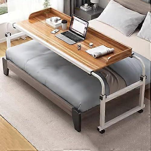 Overbed table with wheels, mobile desk with heightadjustable tray