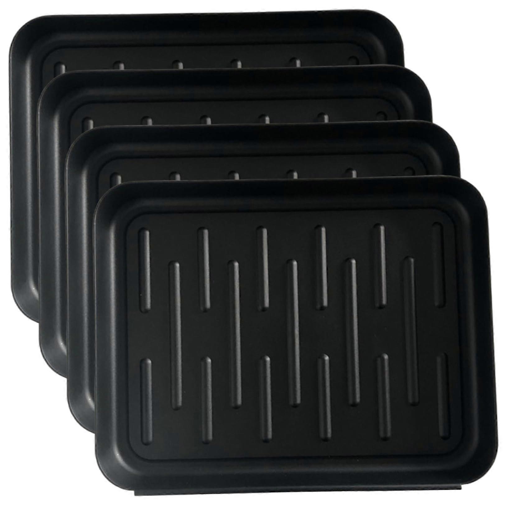 Trunk liner trays, 4pcs 14x11 inch waterproof plastic tray with raised edge