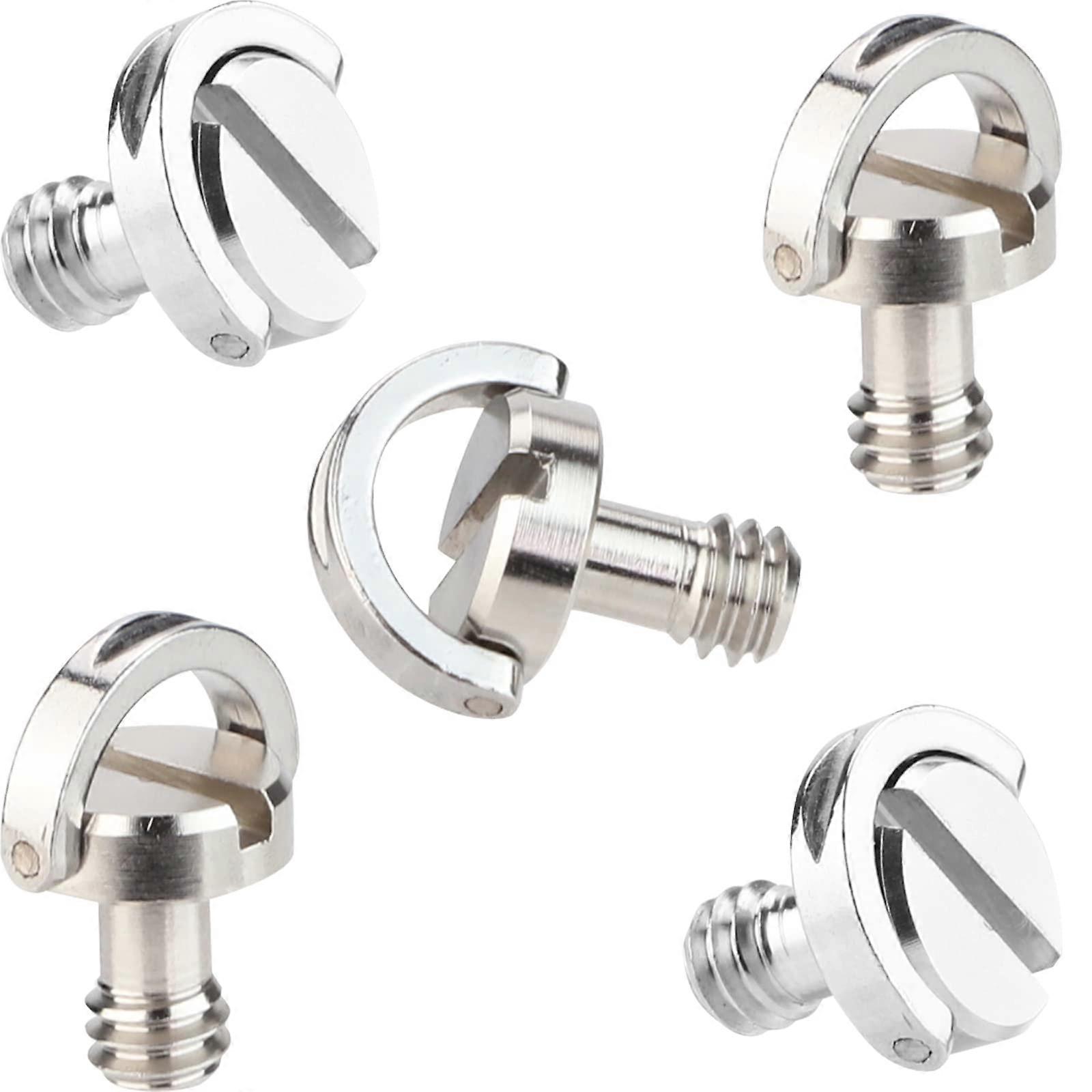1/4 Inch Quick Release Screw Tripod Screw DSLR Camera Rig Accessories with DRing Pack of 5 (1/4'' screw*5)