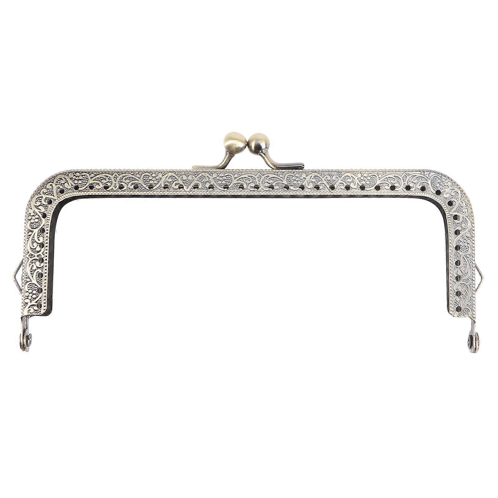 Square Embossed Dripper Purse Frame with Lock for DIY Craft Bag Making 15cm