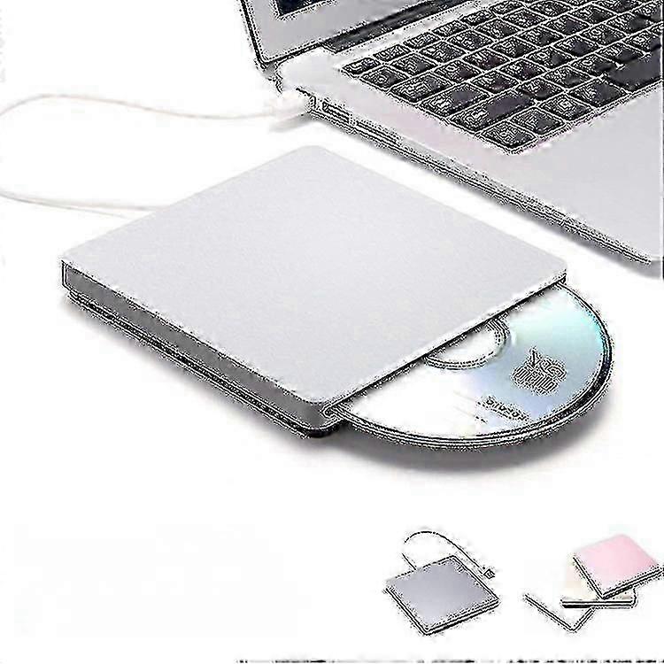 External USB Slot-In CD/DVD Drive Burner for Apple MacBook Pro/Air, Mac, and PC Laptops
