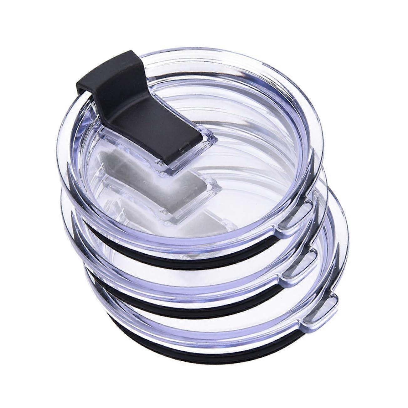 Pack of 3 AntiSpill Lids for Cup Replacement, SplashProof Coffee Cup Lid Replacement, Transparent Plastic Drinking Lids