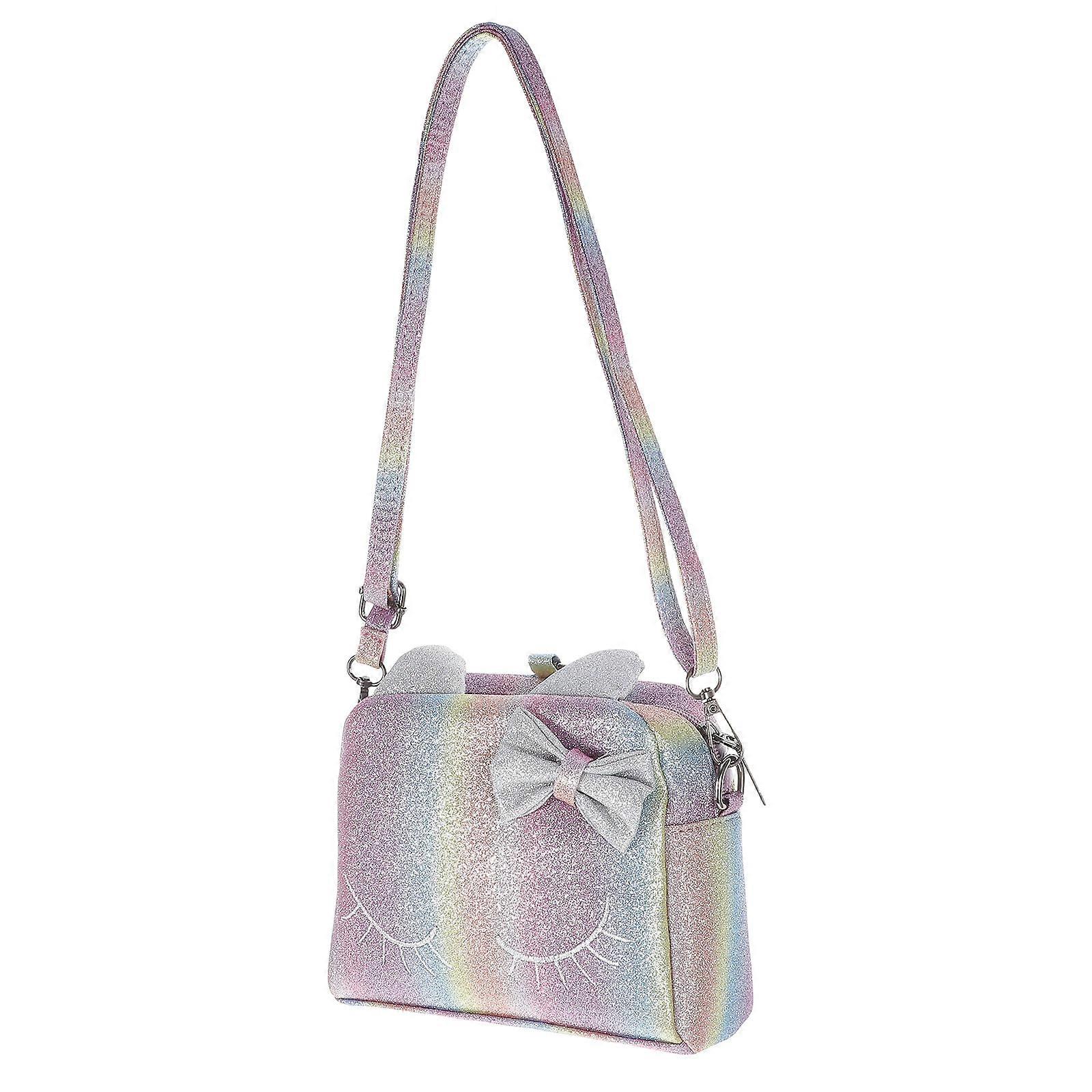 Παιδικό σακίδιο πλάτης κορίτσι Satchel Crossbody τσάντα Rainbow ασήμι για την καθημερινή ζωή Πεζοπορία πακέτο 19.00X16.00X8.00cm
