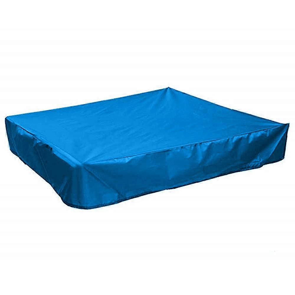 Dustproof Sandpit Cover with Drawstring Waterproof Sandpit Cover Swimming Pool Cover Square Furniture Cover (Blue, 150 x 150 cm)
