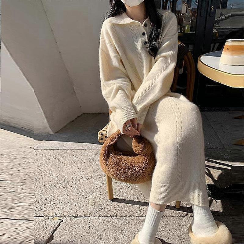 Pullover Dress Women 2023 Spring and Autumn High Grade Feeling Small Loose Temperament French Knitted Sweater Dress Female