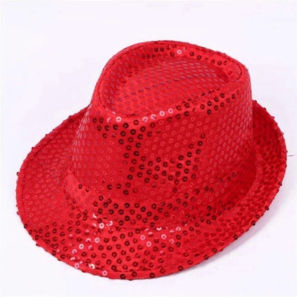 Brilliant Sequins Fedora Hat Sequin Glitter Jazz Hat Role Play Prop Dance Jazz Cap Birthday