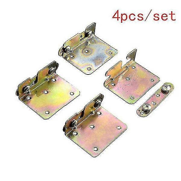 -4 Pcs/Set Bed Bracket Cold Rolled Steel Wood Board Connector Thicker Heavy Duty Fixed Bed Corner