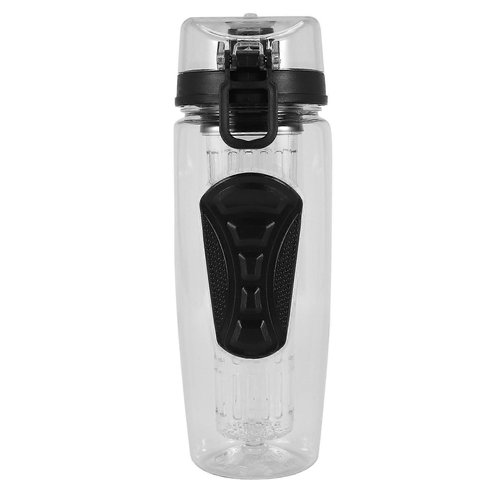 1000ml/32oz Fruit Infusing Infuser Water Bottle Sports Health black