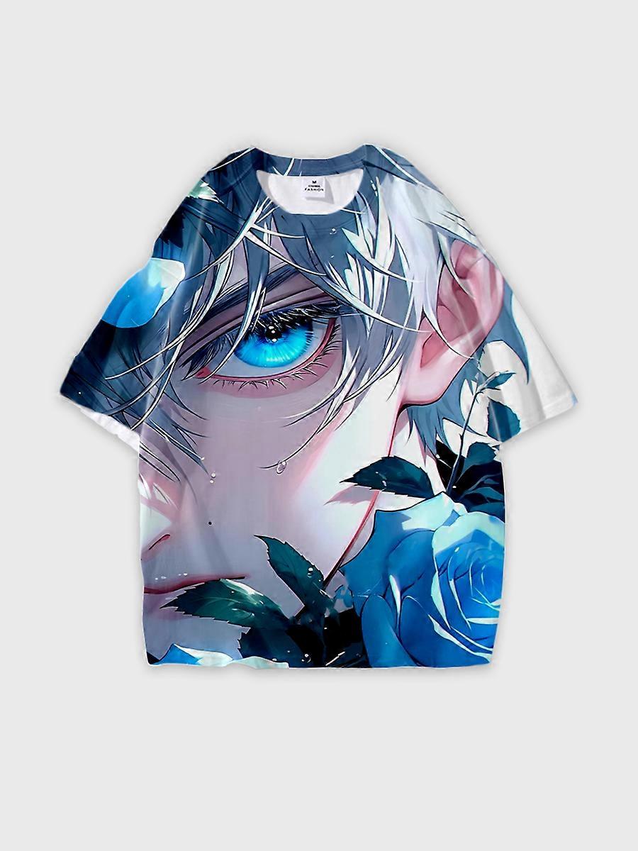 T-shirt round neck Character Pattern loose short sleeve P47