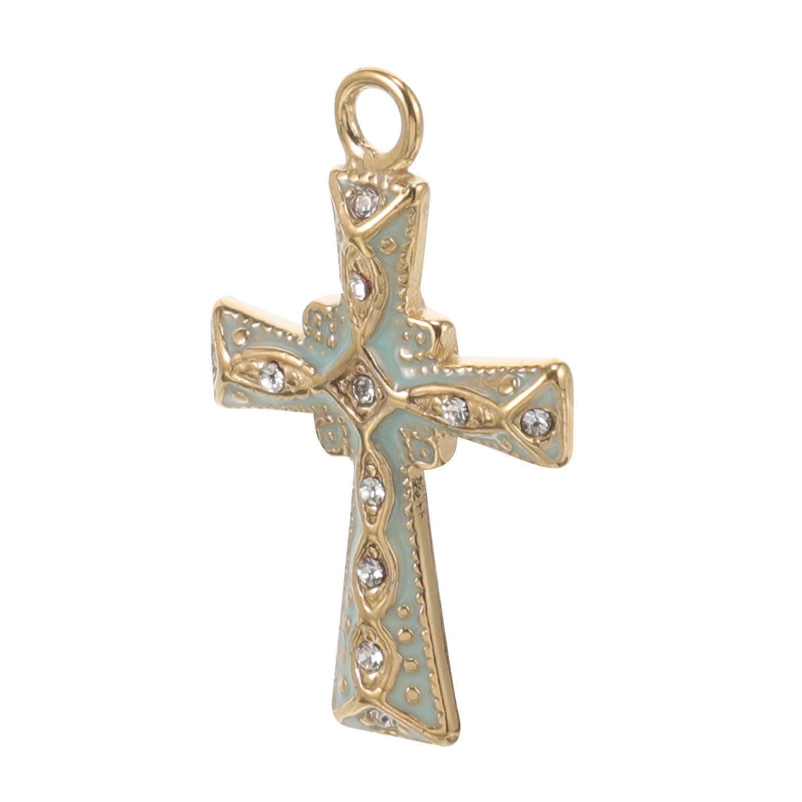 Stainless Steel Cross Charm for Jewelry Making DIY Projects Multi Color Small Crafts