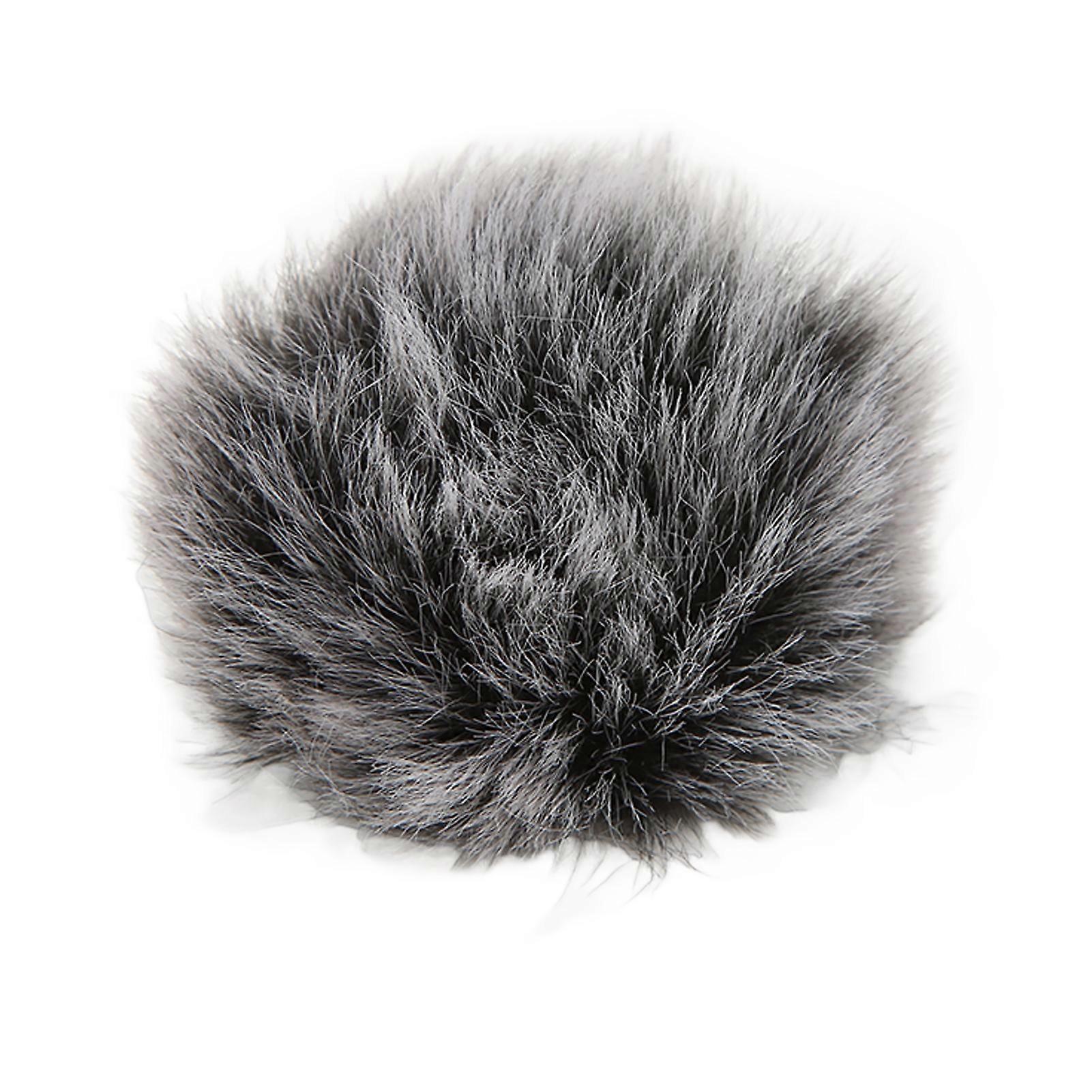 Lavalier Vindmuff Mikrofon Lurvig Vindruta Muff Kavajslag Mikrofonskydd 0,5cm 0,2 tum (Svart Vit )