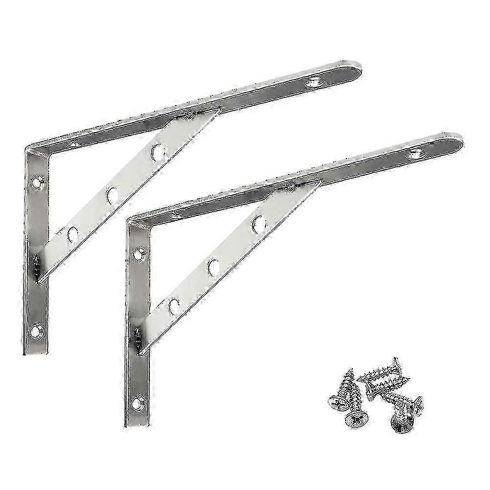 2025 2pcs Heavy Duty Stainless Steel Shelf Bracket Frame, Triangle Wall Mount Support  for Floating Shelves, Rustproof Bench Table Support