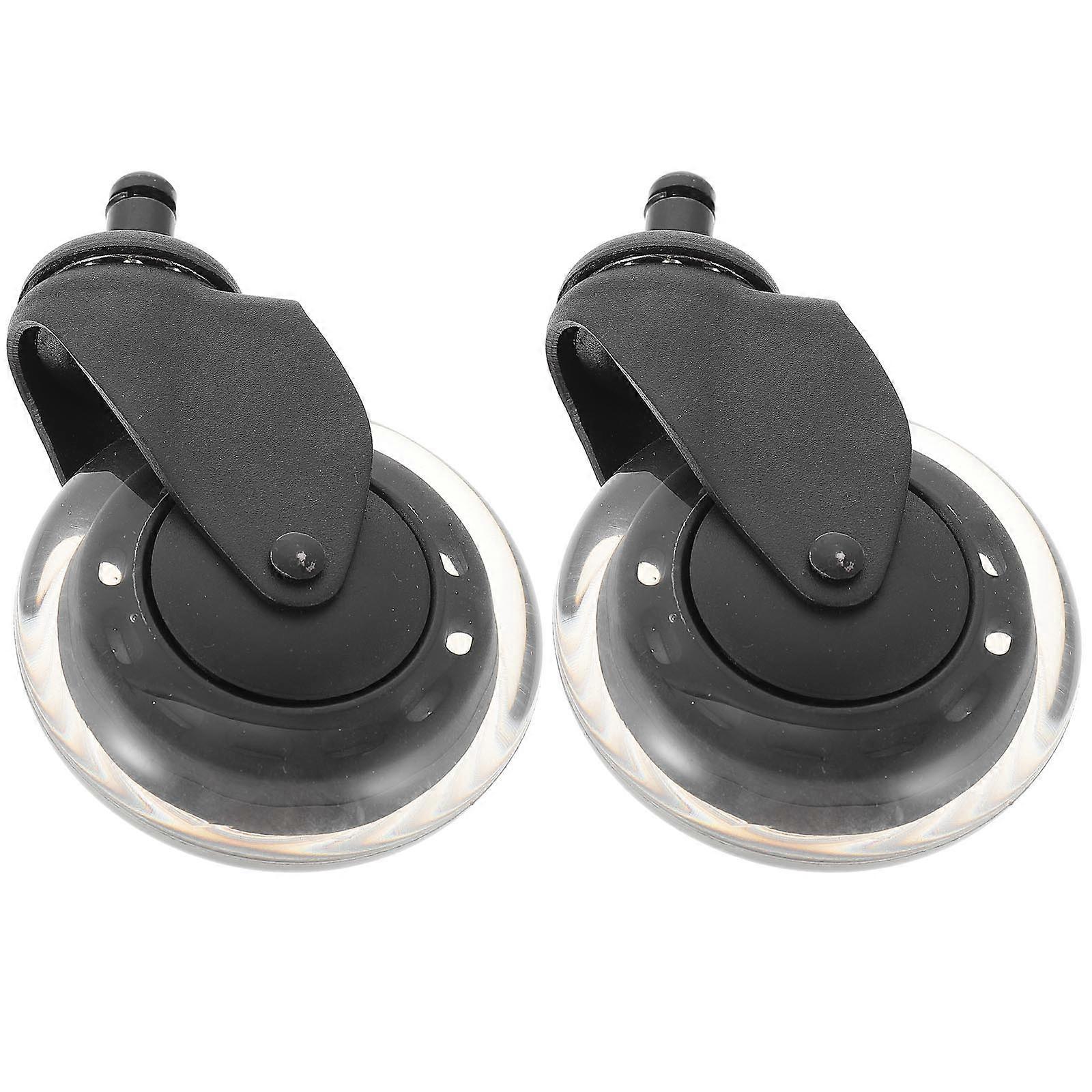 Office Chair Wheels 2pcs Transparent Sturdy Caster Wheels for Furniture Smooth Mobility Wear Resistant Design