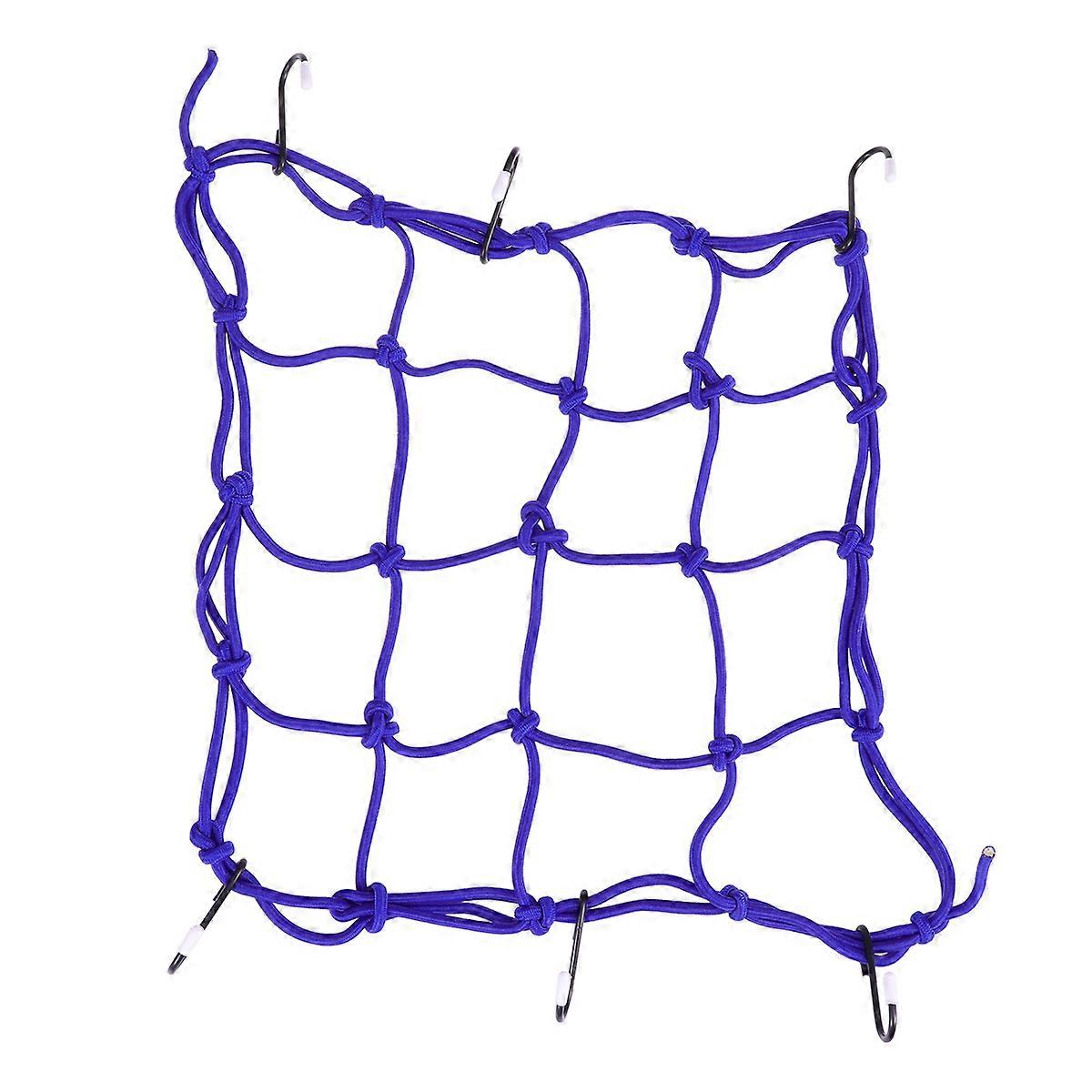 Rear Frame Luggage Net Cover with Elastic Rubber Band 1 Set Motorcycle Bag Net Blue