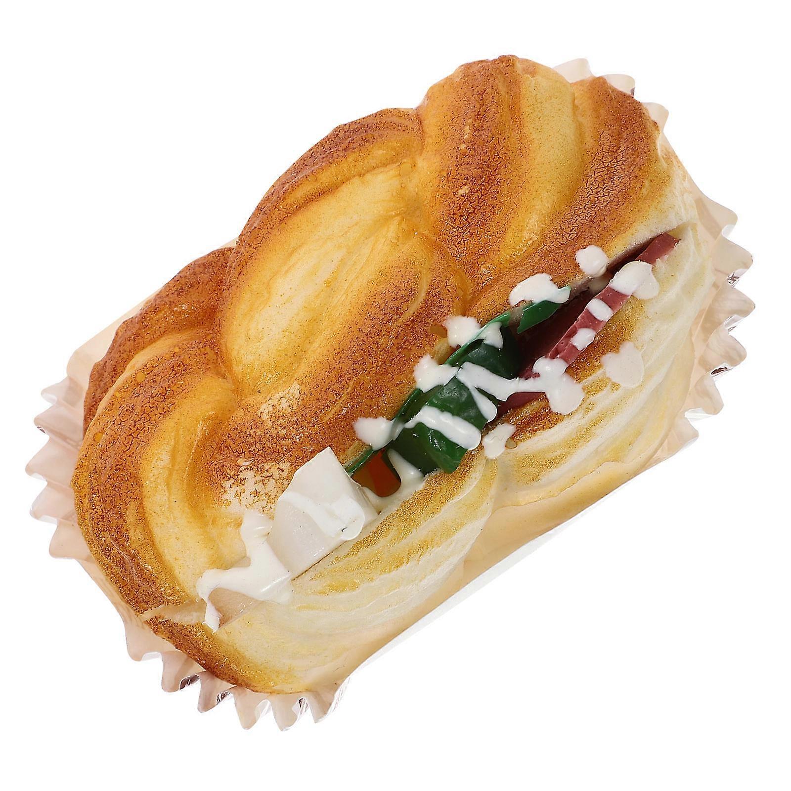 Artificial Salad Bread Bread Model for Decor Lifelike PU Display Prop