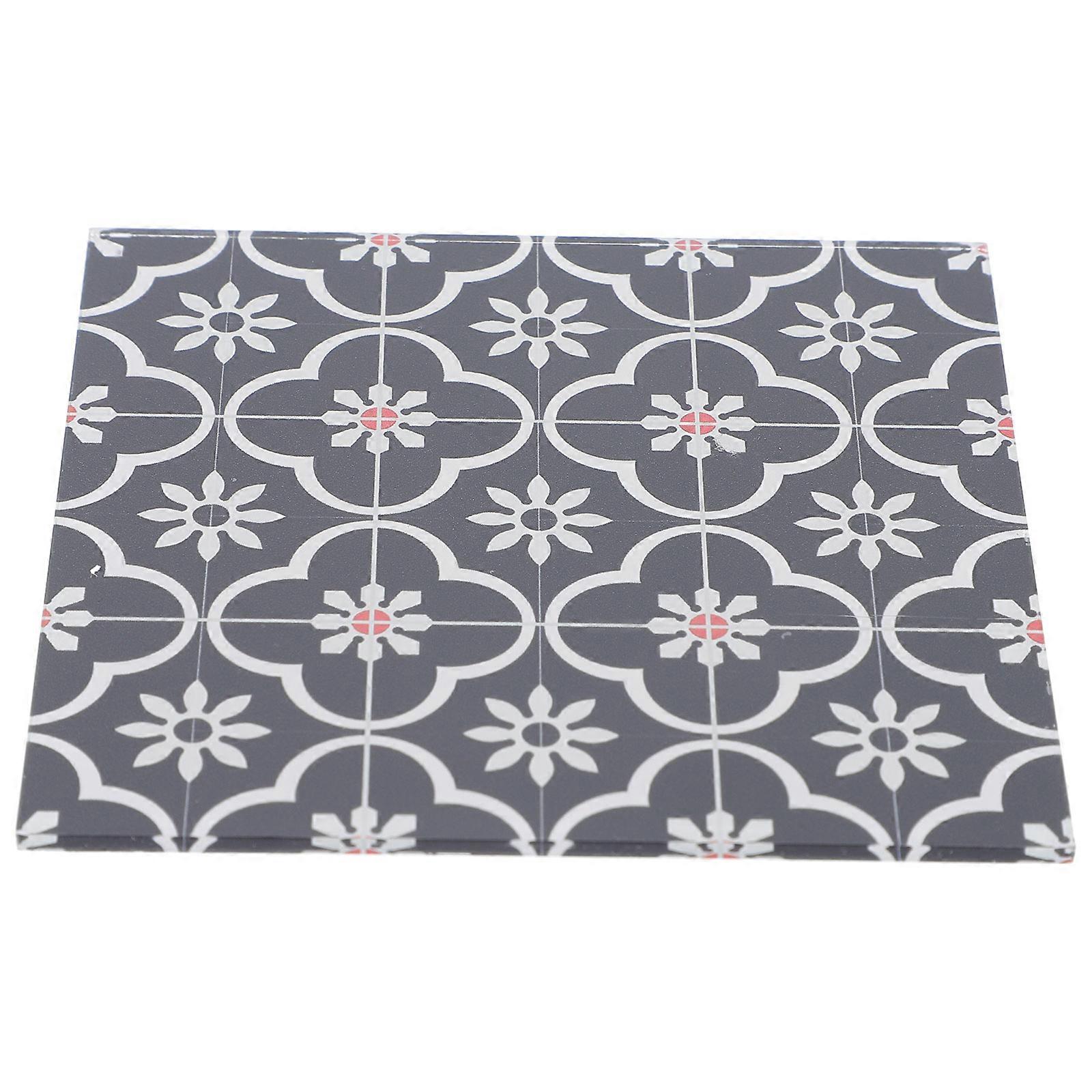 DIY Work Dollhouse Floor Tiles 9X9CM Black Acrylic Decor For Miniature Enthusiasts 1Pack