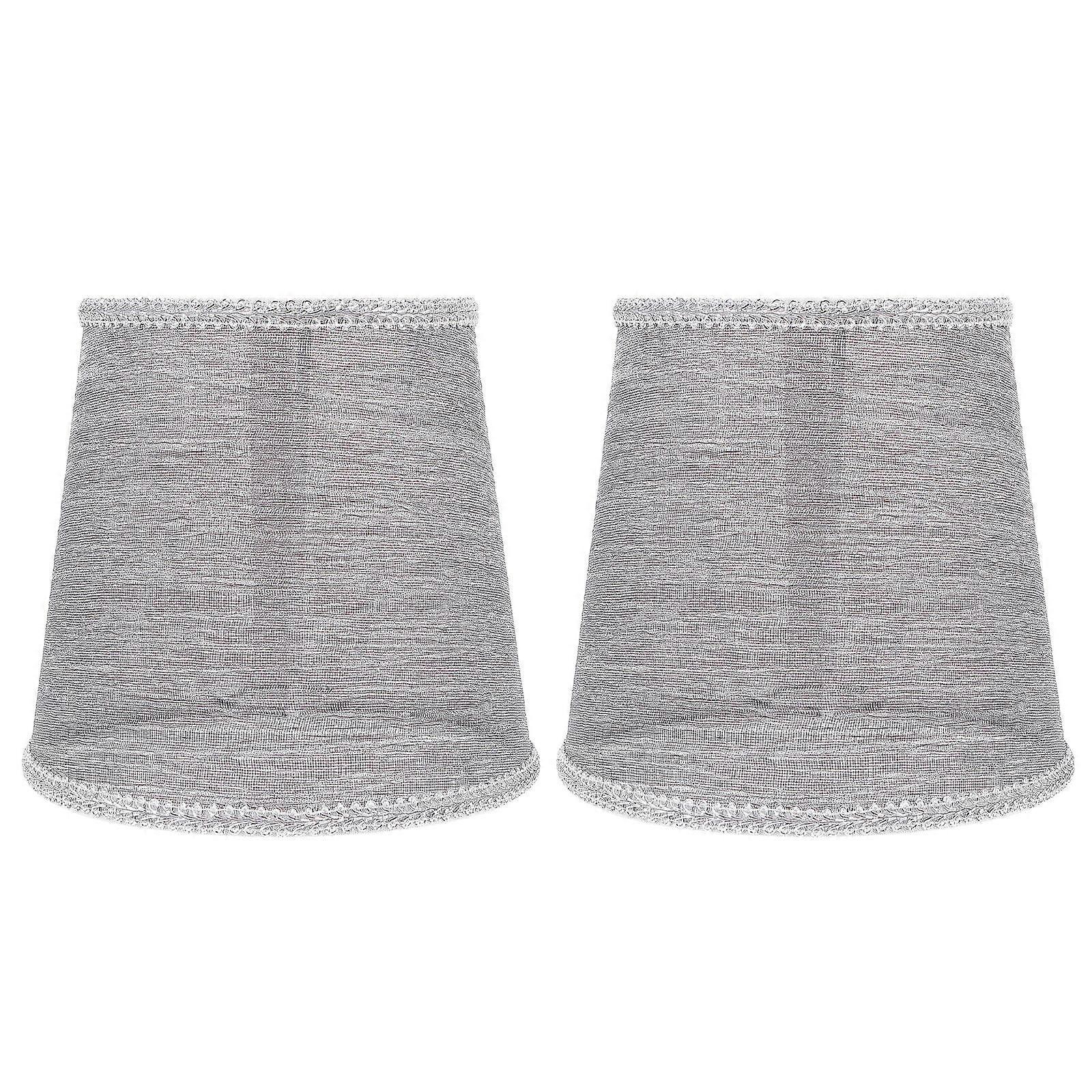 Durable Fabric Lampshade Designed For Floor And Ceiling Lamps Suitable For Bedrooms And Living Rooms In Grey Color 2Pcs