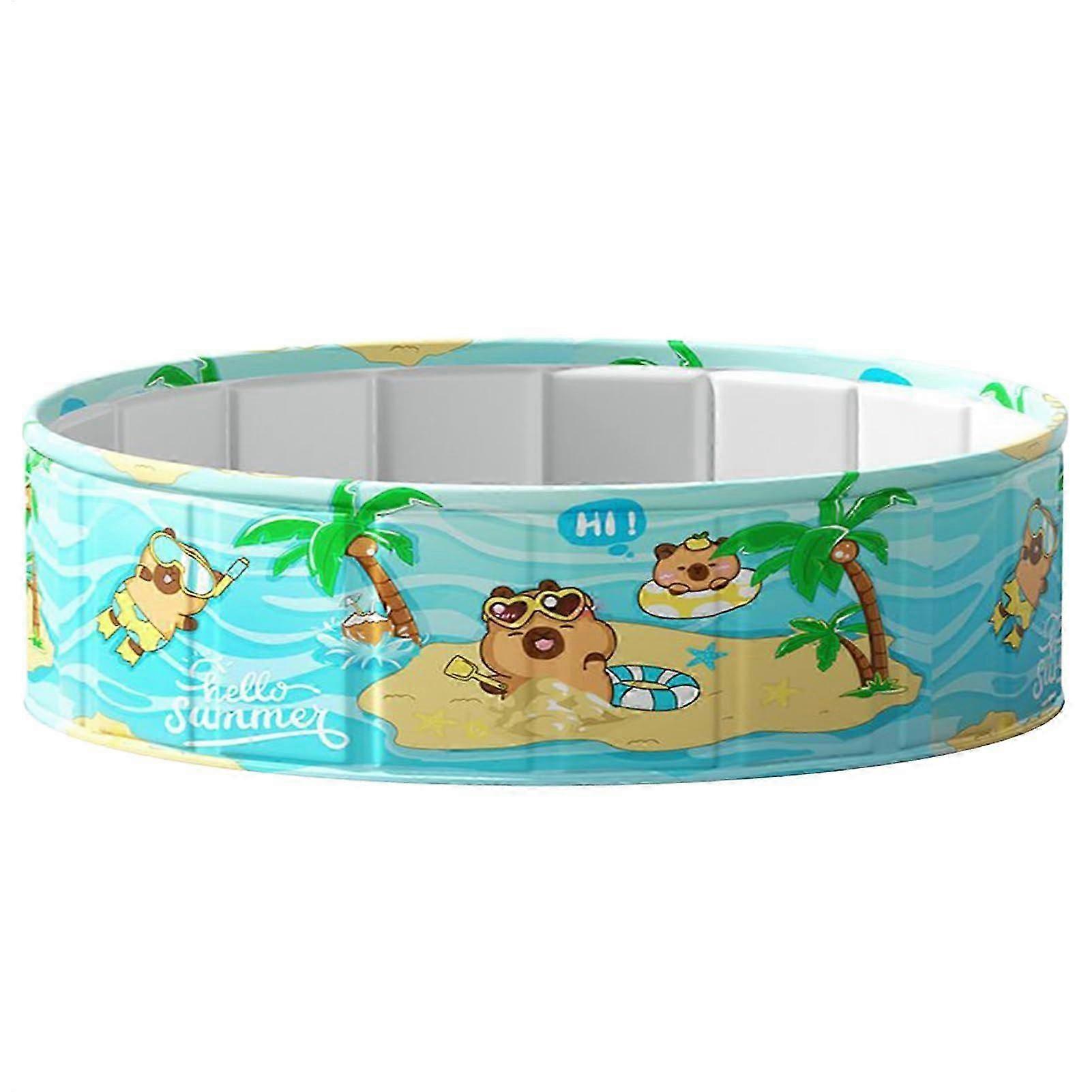 Foldable Inflatable Swimming Pool Durable Foldable Pool, PVC Swimming Tank SpaceSaving for Garden Adults Kids Water Fun 120x45cm