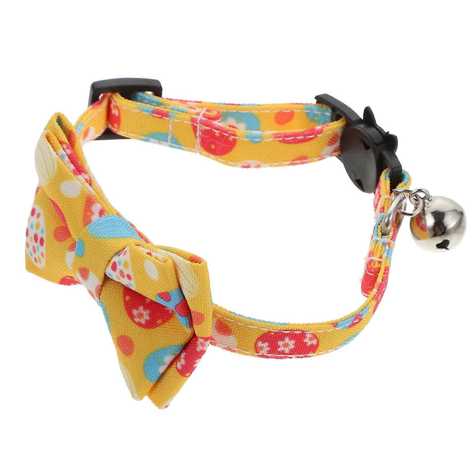 Bowknot Neck Decor For Cats And Dogs Adjustable Pet Neckwear Yellow Color Daily Life Usage 1Pcs