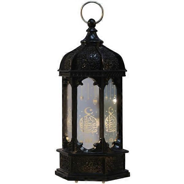 Lanterne musulmane islamique, éclairage à piles noir