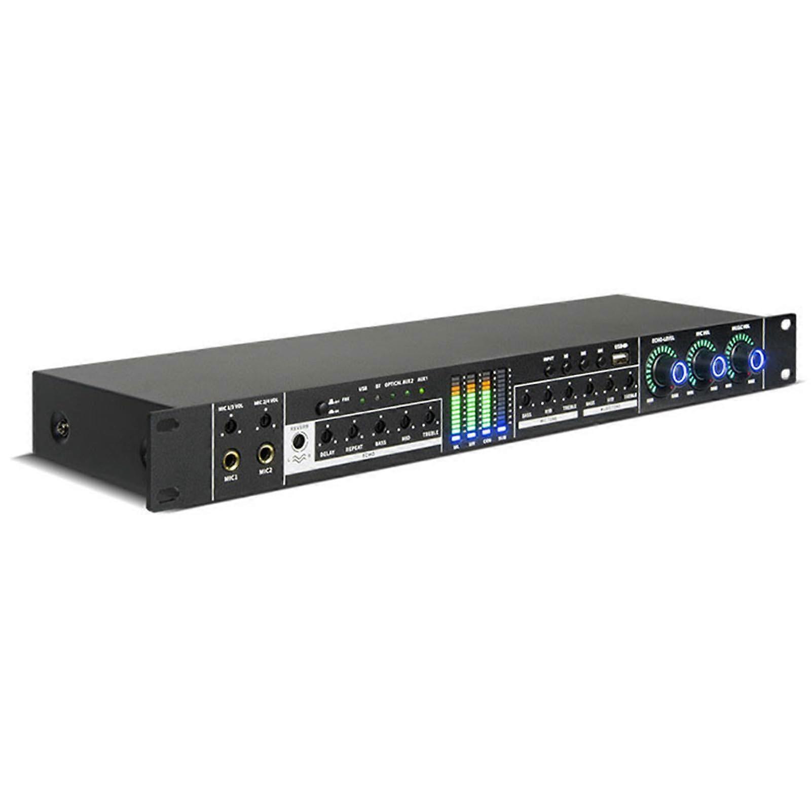 Digital KTV Preamp Effector with Microphone Tone Adjustment, Professional Audio Processor and Feedback Suppressor