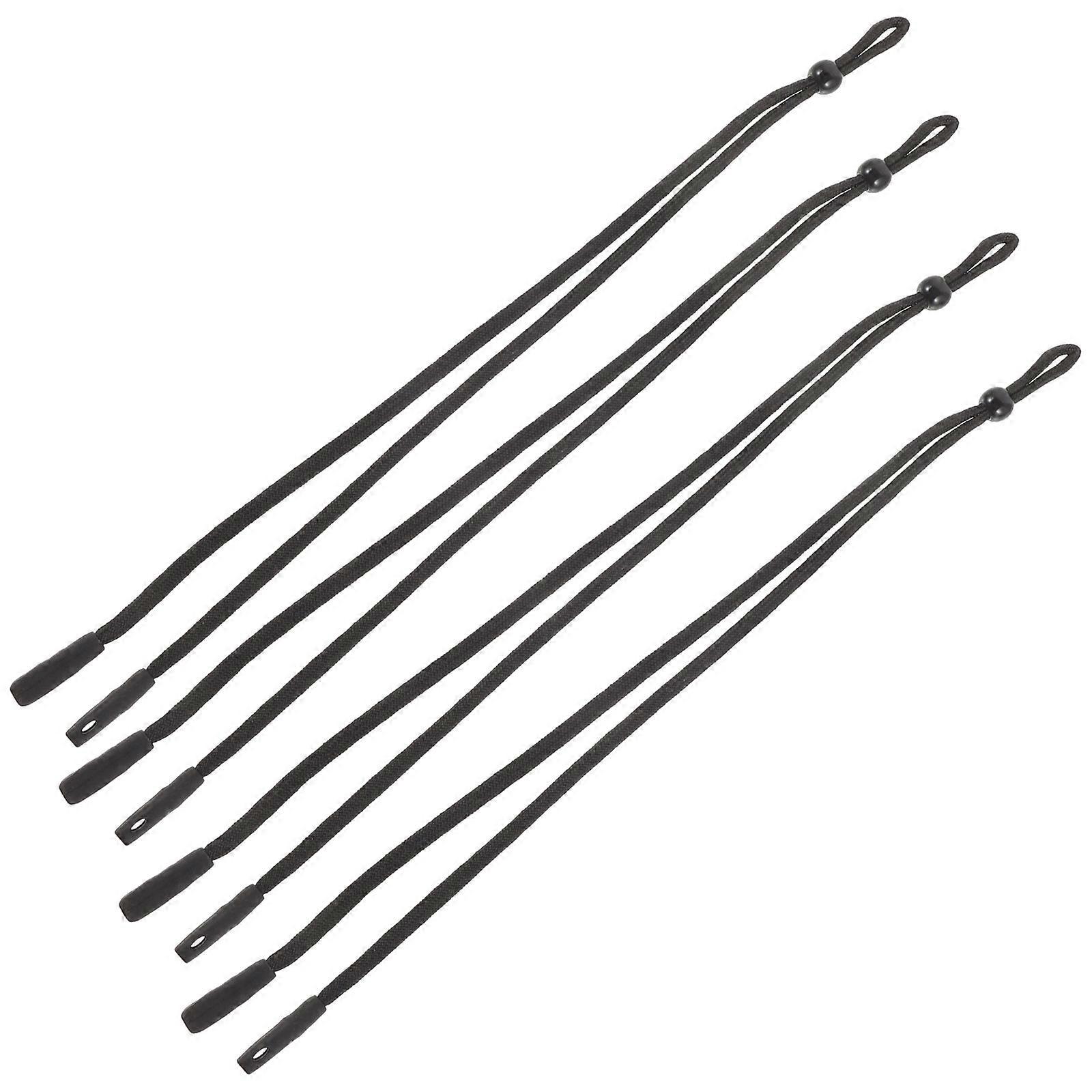 Eyeglasses Holder Strap Cord Black 28x2.4cm Stable Easy to Install 4Set