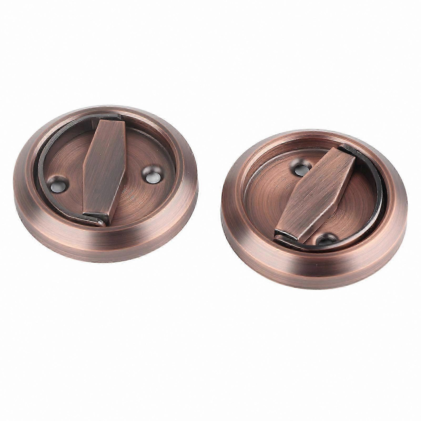 Red Bronze Double-Sided Bathroom Door Handle with Lock Ring