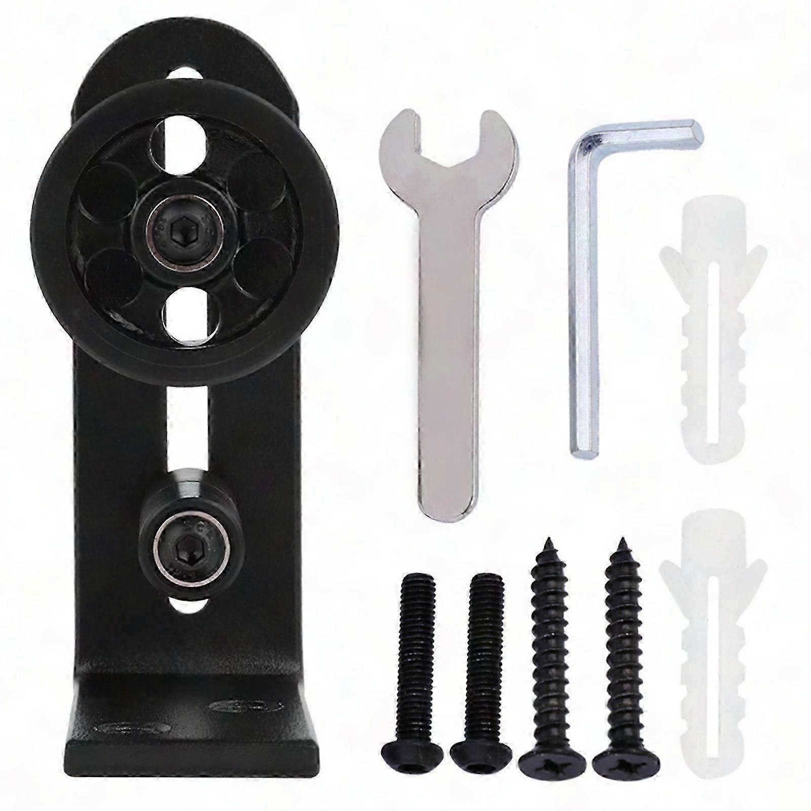 Adjustable Stay Roller Floor Guide for Barn Door - Black Spray Finish