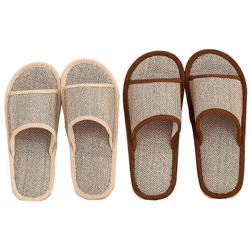 Home Use Summer Spring Slippers Lightweight Assorted Color Couple Design 2 Pairs