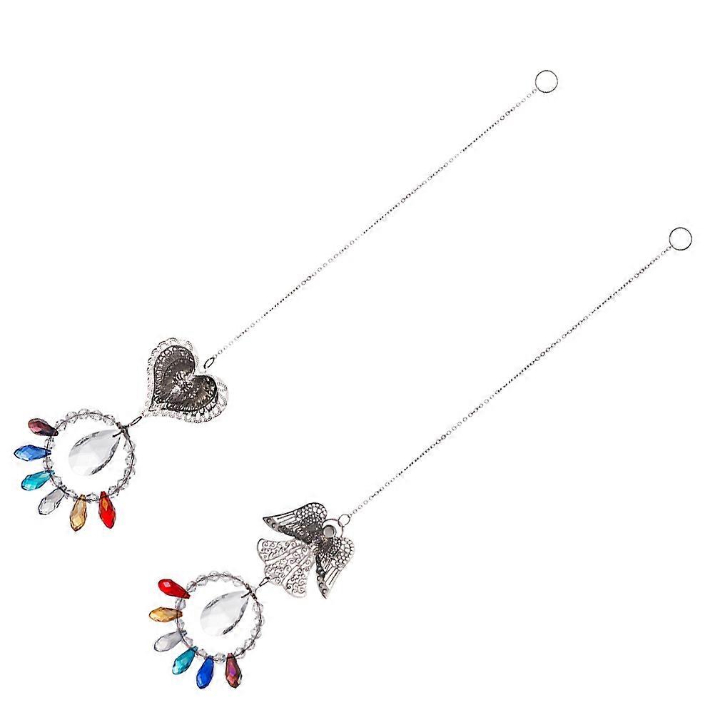Elegant Crystal Pendant Decor For Car Interior Accessories And Home Decoration 32X8X0.5CM Simple And Modern Style 2Pcs