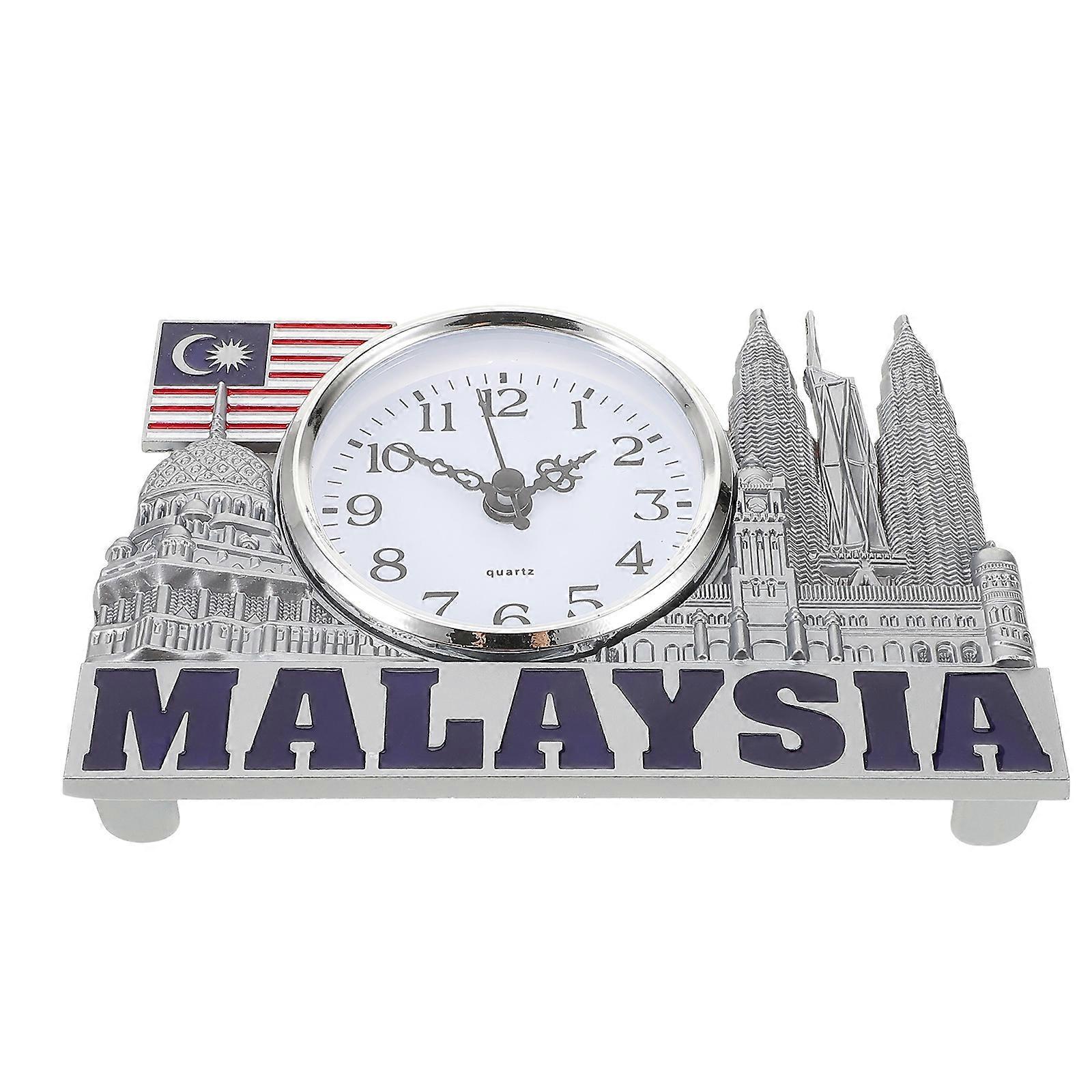 Decorative Clock Twin Tower Shaped Modern Design Table Clock 16.00X11.00X2.50CM Zinc Alloy Home Decor 1Pcs