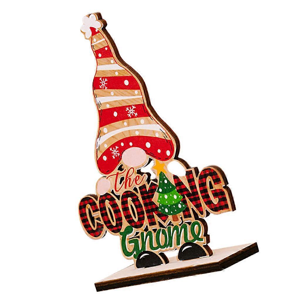 Xmas Wood Crafts Dwarf Shape Table Decoration For Christmas Celebration 1 Piece