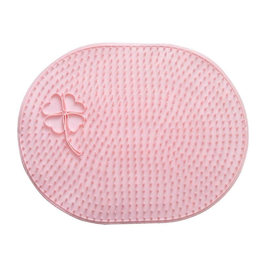 Foot Massage Scrubber Mat With Cleaning Function For Bathroom Use In Pink Color 1Set
