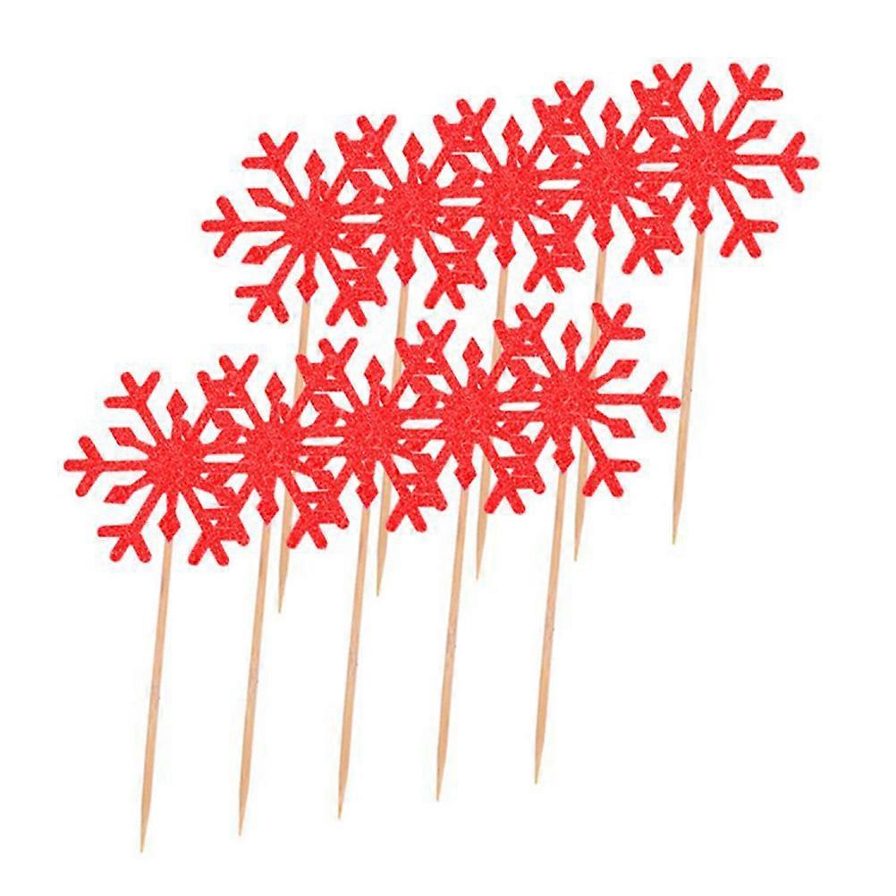 Glitter Paper Snowflake Cake Inserts 20Pcs Ideal For Decorating Cupcakes At Christmas Events
