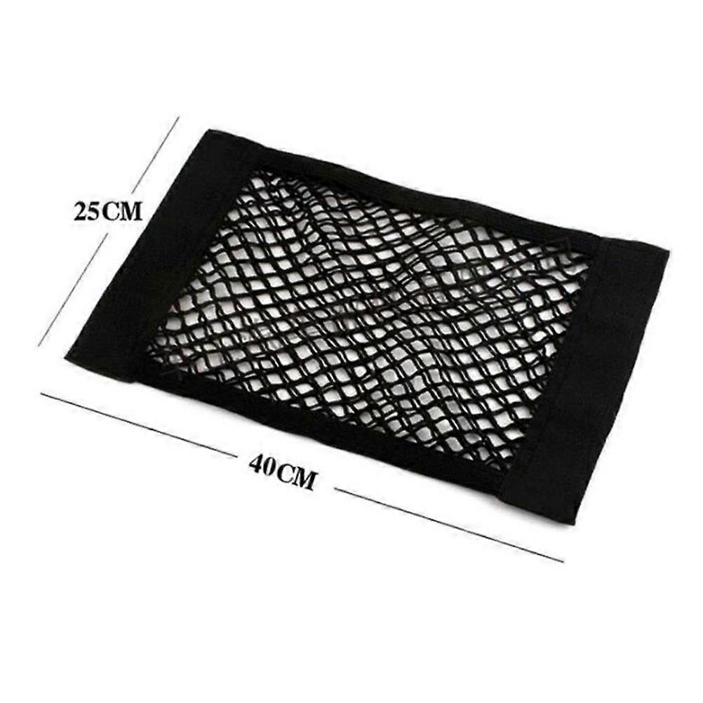 Car Trunk Storage Organizer 2Pcs Black Elastic Mesh Bag Ideal For Preventing Rolling During Traveling