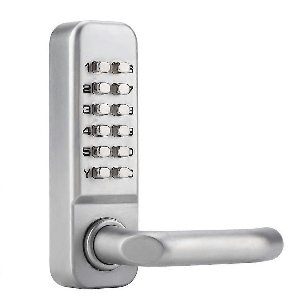 Keyless Code Lock For Doors, Zinc Alloy Cylinder, 111-Digit Code, Security Lock For Garage Hotel Office, Silver