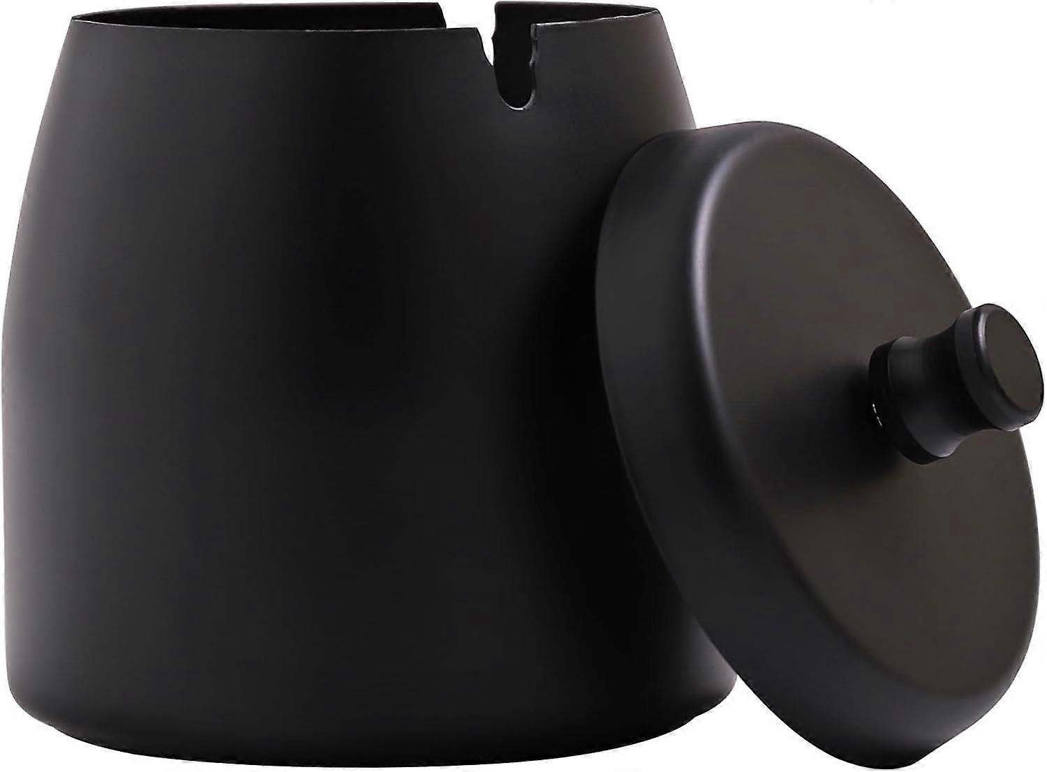 Windproof ashtray with lid (medium black)