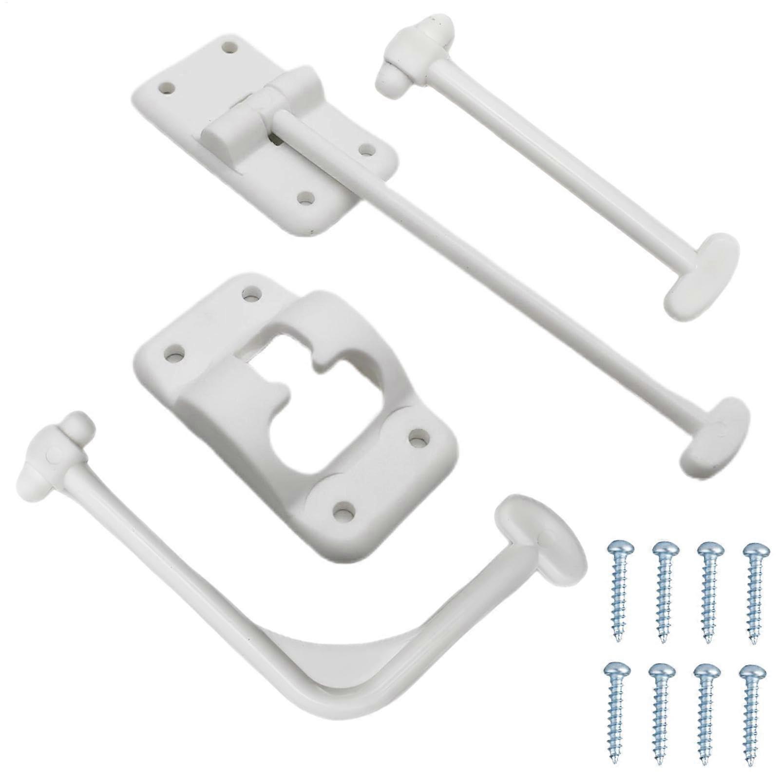 Door latches for trailers with screws, external door holders