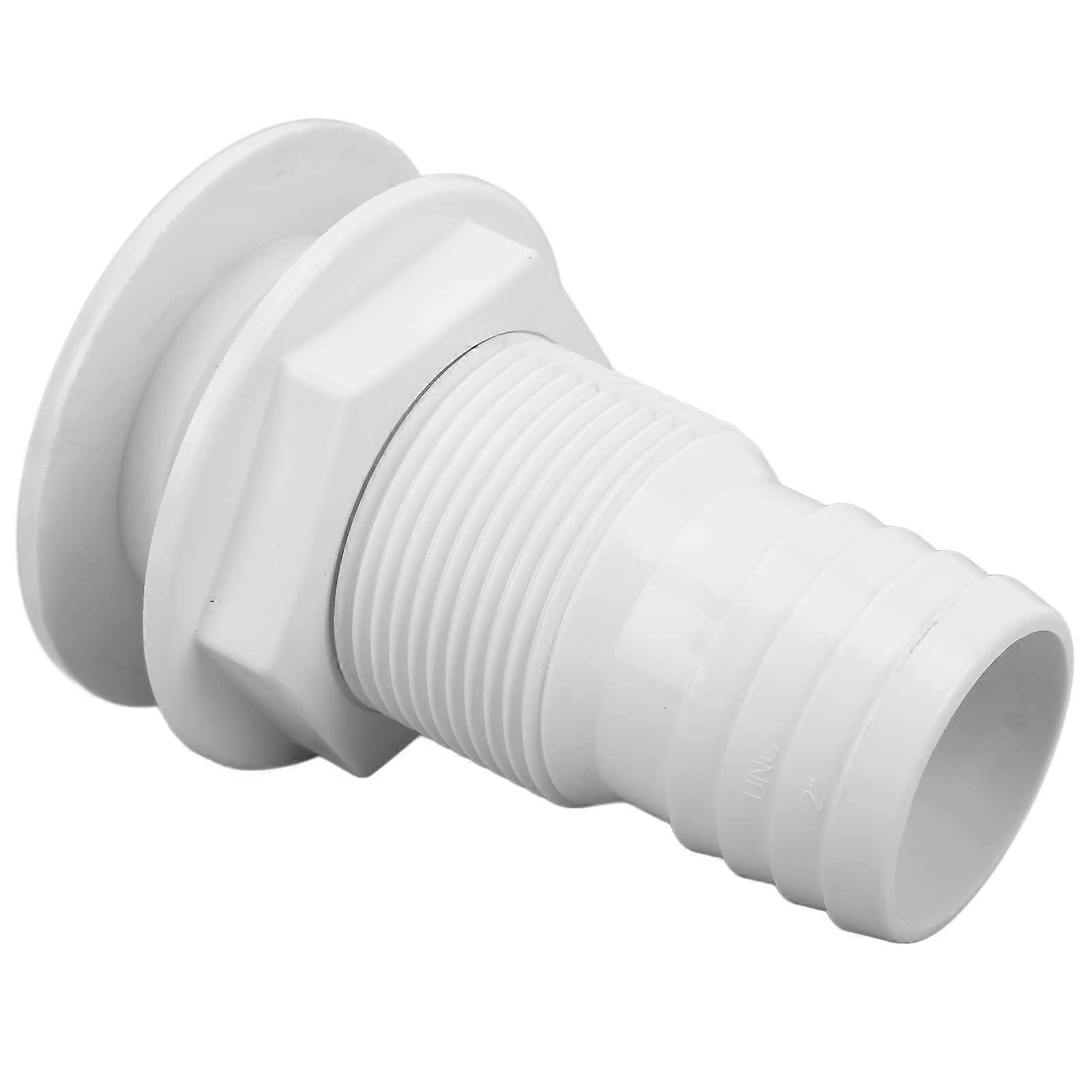 Marine Through Hull Fitting White ABS Plastic Hose Coupler Drain Outlet for Boats