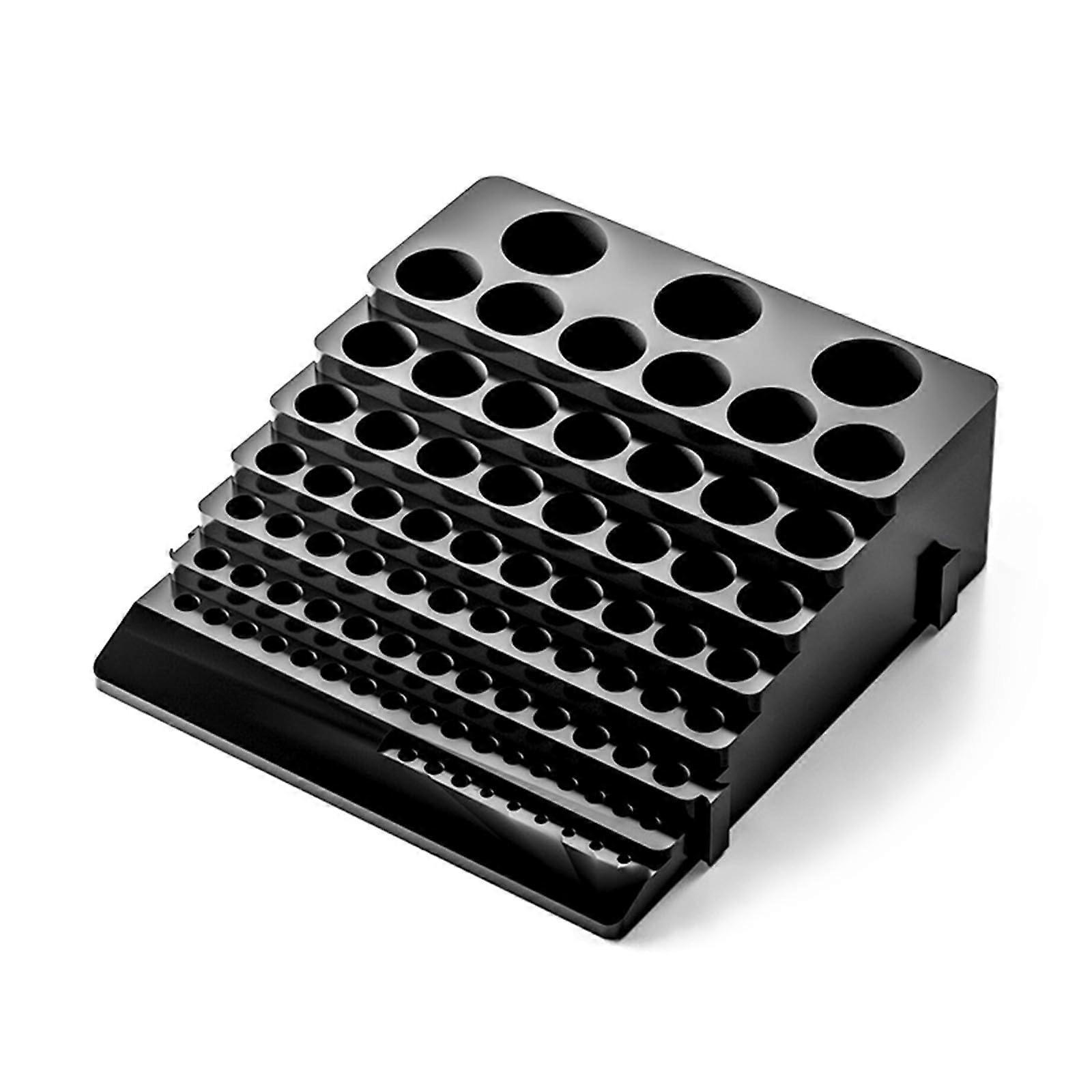 Black 85 Hole Tool Organizer Rack for Drill Bits and Milling Cutter Dispenser Multifunctional Tool Storage Case