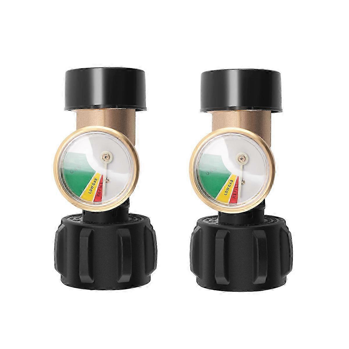 2 Pcs RV Propane Tank Gauge Level Indicator with Type 1 Connection, Upgraded Propane Pressure Meter for Gas Monitoring