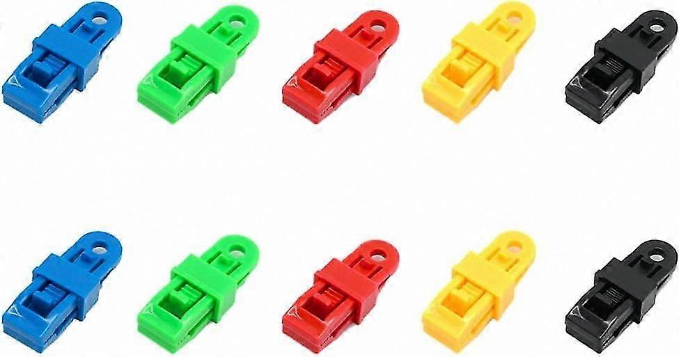 10-Pack Heavy-Duty Tarp Clips, Adjustable Elastic Tensioners with Secure Locking Handles for Tarps and Shade Cloths (10 Pieces)