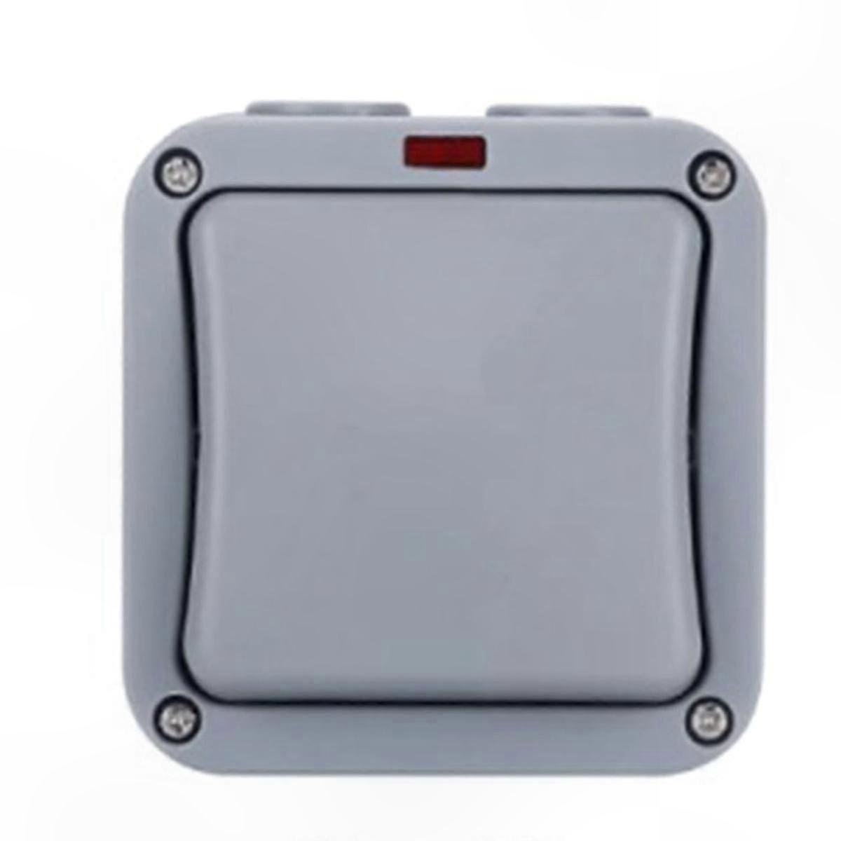 IP66 Waterproof Light Switch 220V On Off Security Button with Night Indicator for PC Power