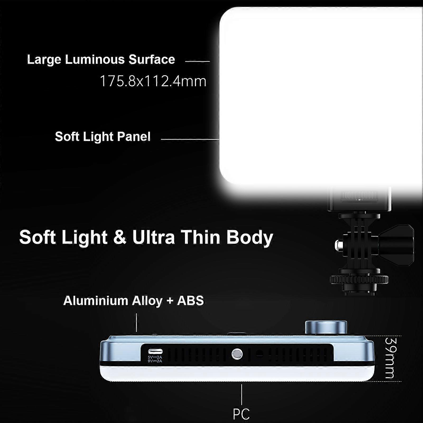 VILTROX Sprite 15C RGB Fill Light Photography LED Video Light On-camera Light Panel 15W 2800K-6800K Dimmable 26 FX Lighting Effects APP Remote Control