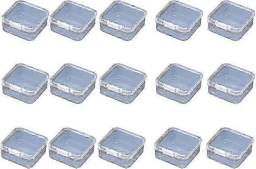 15 Pack  Gift Square Clear Plastic Storage Containers Box With Lids, For Organize
